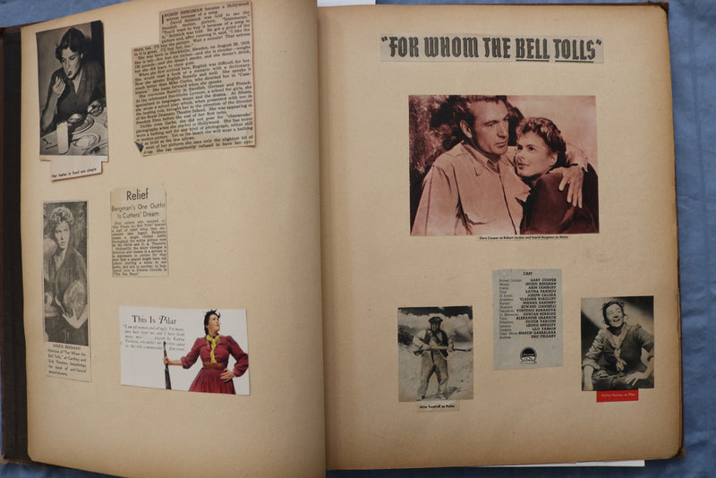 GARY COOPER & INGRID BERGMAN FOR WHOM THE BELLS TOLL SCRAPBOOK - E 26466