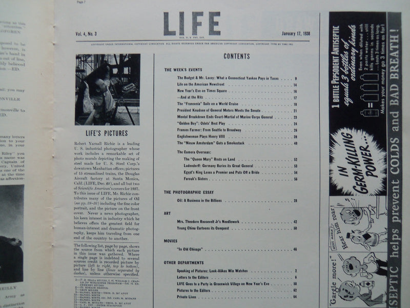 1938 JANUARY 17 LIFE MAGAZINE - TEXAS TANKS - L 61