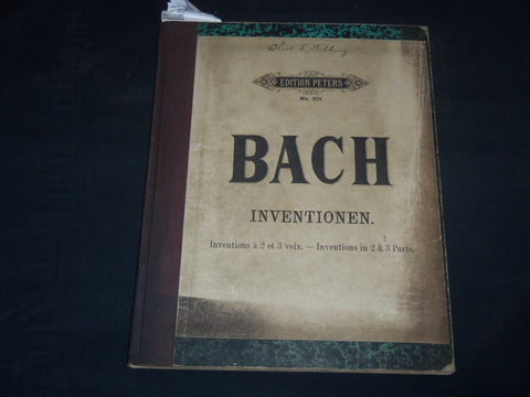 1800'S JOHANN BACH KLAVIERWERKE INNVENTIONEN - EDITION PETERS NO. 201 - KD 5295B