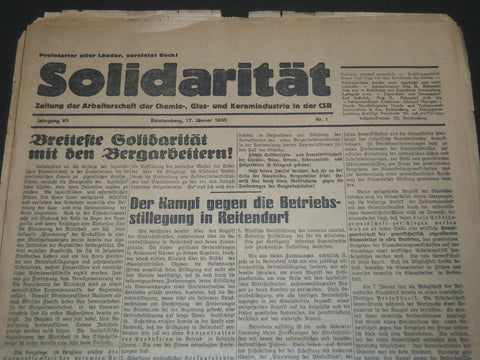 1935-1938 SOLIDARITAT SOLIDARITY NEWSPAPER LOT OF 23 ISSUES - GERMAN - UP 83