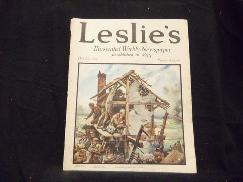 1915 OCTOBER 7 LESLIE'S WEEKLY MAGAZINE - DIRECTING THE BIG GUNS - ST 1343