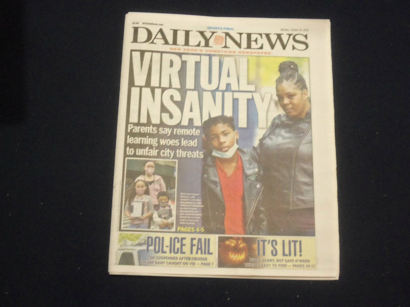 2020 OCTOBER 26 NEW YORK DAILY NEWS - NYC REMOTE LEARNING VIRTUAL INSANITY