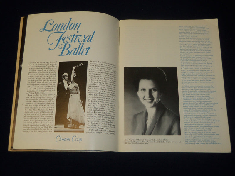 1978 LONDON FESTIVAL BALLET PROGRAM - GREAT PHOTOS - WASHINGTON D. C. - J 5085