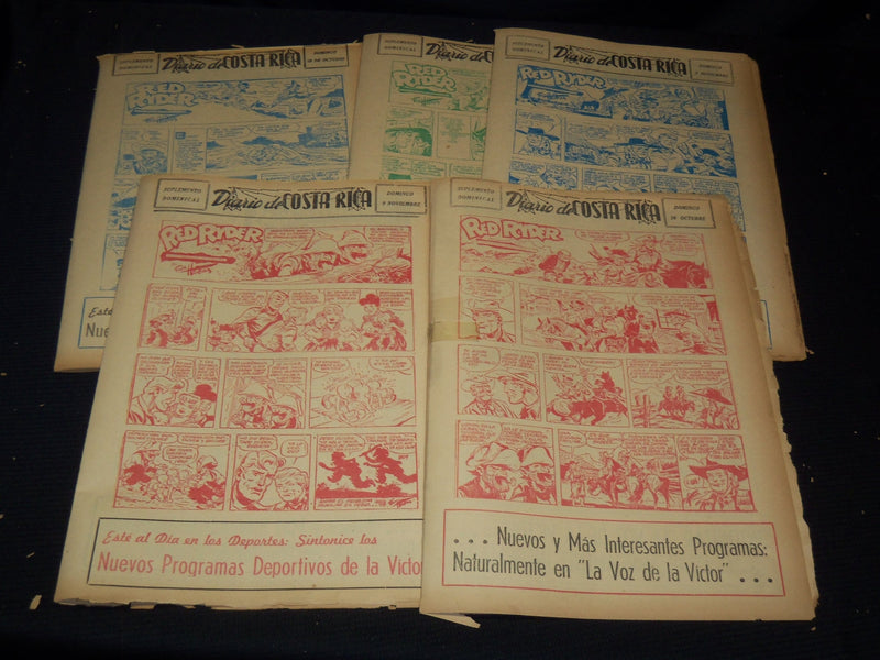 1952 DIARIO DE COSTA RICA DOMINGO COLOR COMICS LOT OF 13 - SUPERMAN - NP 2152V