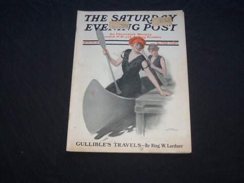 1916 AUGUST 19 THE SATURDAY EVENING POST MAGAZINE - ILLUSTRATED COVER - SP 740
