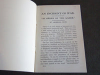 1916 AN INCIDENT OF WAR SOFTCOVER BOOK BY ARCHIBALD HURD - J 7223
