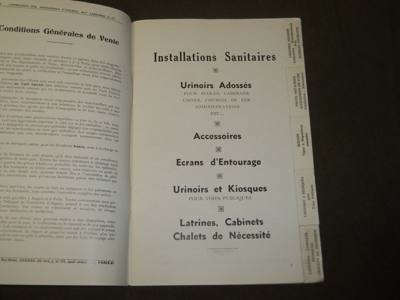 1930'S COMMISSION DES ARDOISIERES D'ANGERS D'ARDOISE FRENCH CATALOGUE - FR 1397