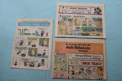 1969-1974 SATURDAY-SUNDAY COLOR COMIC SECTIONS - LOT OF 3 - NP 9175