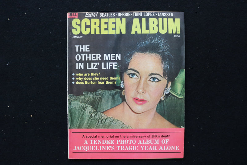 1965 JANUARY SCREEN ALBUM MAGAZINE - ELIZABETH TAYLOR COVER - E 24554