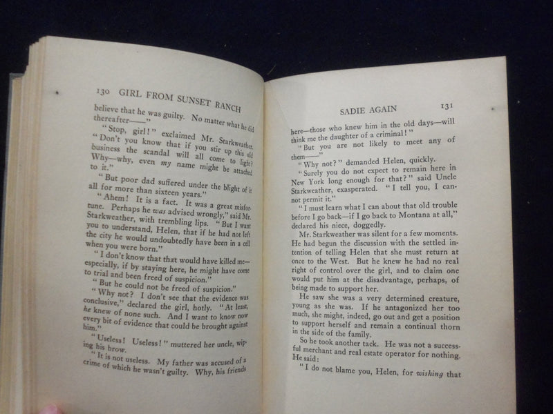 1914 THE GIRL FROM SUNSET RANCH HARDCOVER BOOK BY AMY BELL MARLOWE - KD 8413