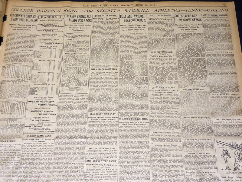 1915 JUNE 28 NEW YORK TIMES NEWSPAPER-GREAT BATTLE FOR LILLE IS A DRAW - NT 7706