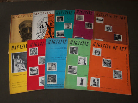 1943-1950 MAGAZINE OF ART LOT OF 10 ISSUES - NICE PHOTOS - O 277