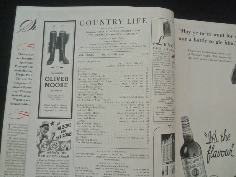 1940 DECEMBER COUNTRY LIFE MAGAZINE - NICE COVER, STORIES & PHOTOS - ST 3660E