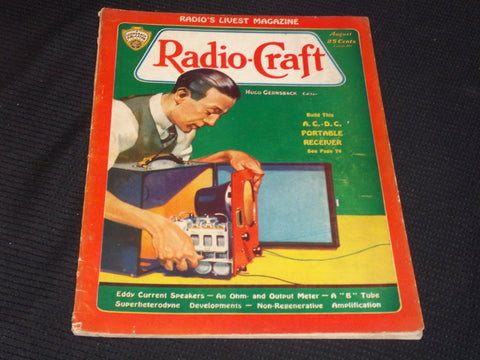 1932 AUGUST RADIO-CRAFT MAGAZINE VERY NICE COVERS & ADS - E 426