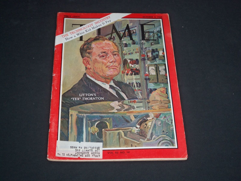1963 OCTOBER 4 TIME MAGAZINE - CHARLES B. 