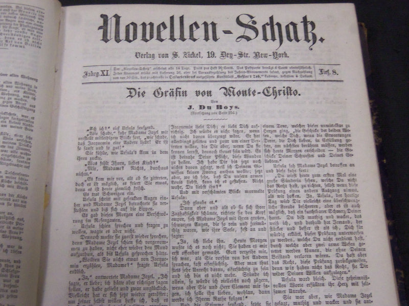 LATE 1800'S NOVELLEN SCHATZ GERMAN BOUND VOLUME 21/22 - KD 3396A