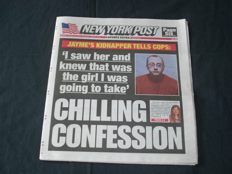 2019 JANUARY 15 NEW YORK POST NEWSPAPER - CHILLING CONFESSION - JAKE PATTERSON