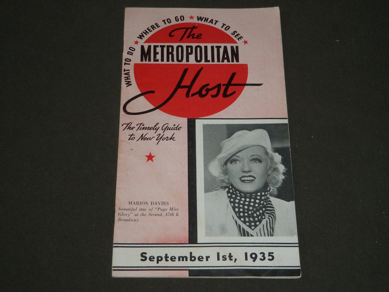 1935 SEPTEMBER 1 THE METROPOLITAN HOST - MARION DAVIES COVER - J 2176