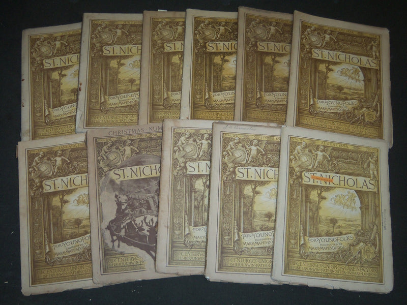 1888 ST. NICHOLAS MONTHLY MAGAZINE LOT OF 11 ISSUES - NICE ILLUS & ADS - WR 1074