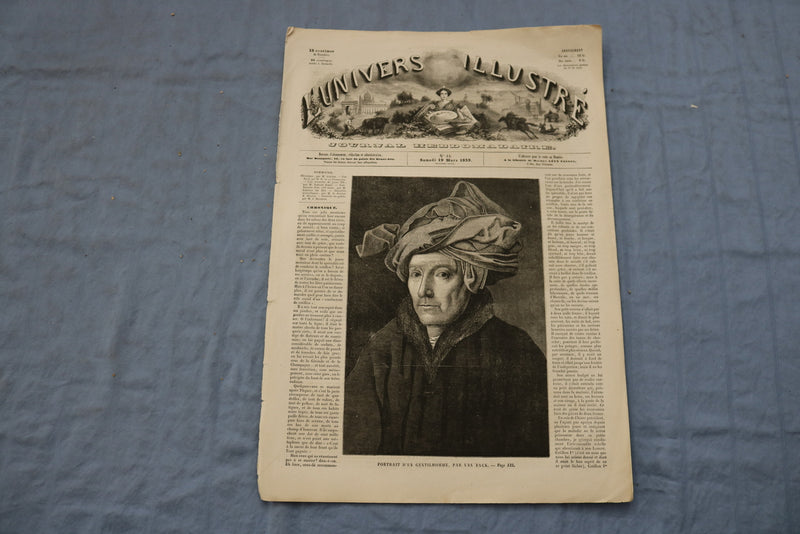1859 MAR 19 L'UNIVERS ILLUSTRE JOURNAL - GENTILHOMME, VAN EYCK-FRENCH - NP 8556