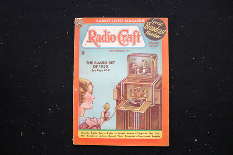 1935 FEBRUARY RADIO-CRAFT MAGAZINE - THE RADIO SET OF 1950 COVER - E 11180