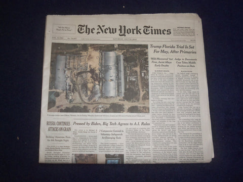 2023 JULY 22 NEW YORK TIMES -TRUMP FLORIDA TRIAL IS SET FOR MAY, AFTER PRIMARIES