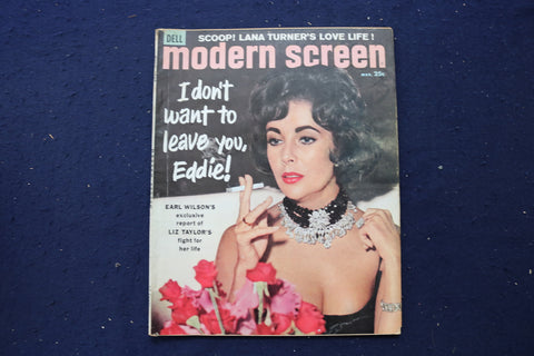 1960 MARCH MODERN SCREEN MAGAZINE - ELIZABETH TAYLOR COVER - E 17405