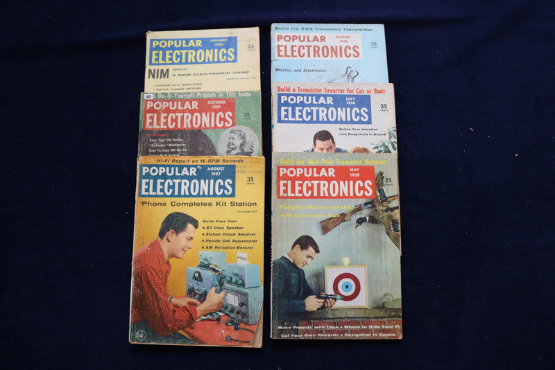 1957-1958 POPULAR ELECTRONICS MAGAZINES - LOT OF 6 - O 3387