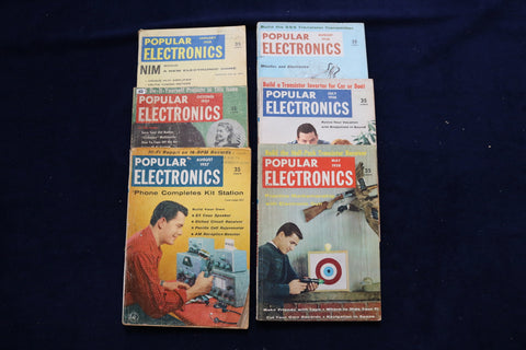 1957-1958 POPULAR ELECTRONICS MAGAZINES - LOT OF 6 - O 3387