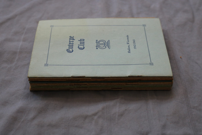 1942-1952 EUTERPE CLUB PROGRAMS - MADISON, WISCONSIN - LOT OF 9 - O 3865