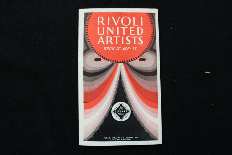 1928 RIVOLI UNITED ARTISTS MOVIE PROGRAMS - NEGRI - LOT OF 5 - K 1973