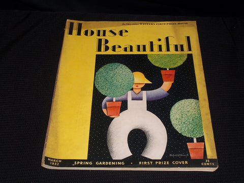 1932 MARCH HOUSE BEAUTIFUL MAGAZINE BEAUTIFUL FRONT COVER & PHOTOS - E 2744