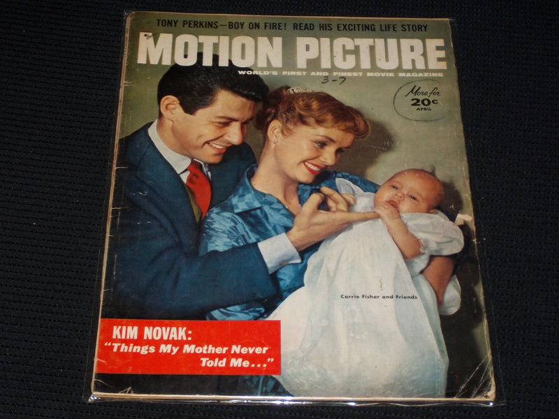 1957 APRIL MOTION PICTURE MAGAZINE - CARRIE FISHER & FRIENDS COVER - E 1476