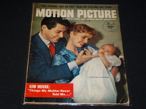 1957 APRIL MOTION PICTURE MAGAZINE - CARRIE FISHER & FRIENDS COVER - E 1476