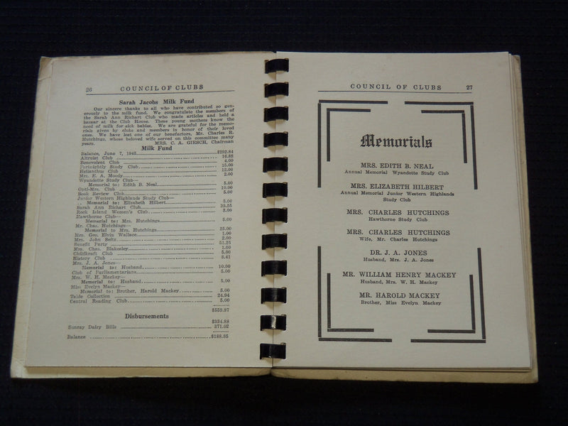 1946-1950 COUNCIL OF CLUBS YEAR BOOK LOT OF 2 - KANSAS CITY, KANSAS - J 7426