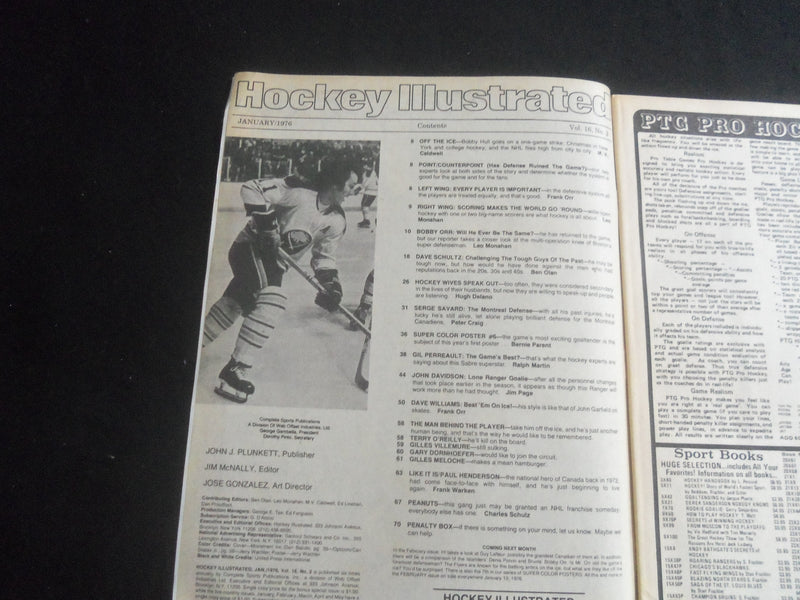 1976 JANUARY HOCKEY ILLUSTRATED MAGAZINE - BERNIE PARENT POSTER - B 6235F