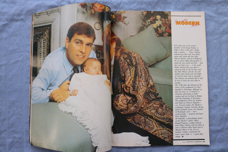 1988 OCTOBER ROYALTY MONTHLY MAGAZINE - PRINCESS DIANA -MODERN MOTHERS- ST 5510A