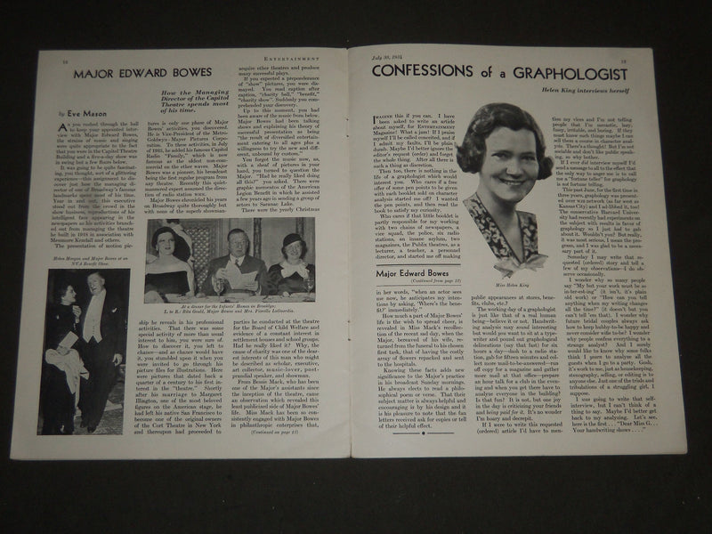 1934 JULY 30 ENTERTAINMENT MAGAZINE - MARY BOLAND COVER - ST 5000