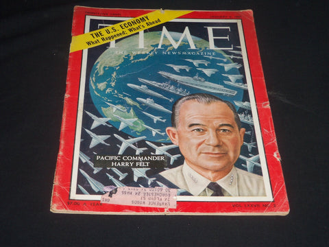 1961 JANUARY 6 TIME MAGAZINE - ADMIRAL HARRY FELT, PACIFIC COMMANDER - T 1778