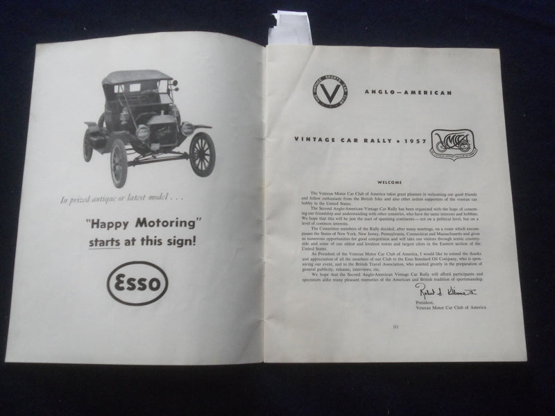 1957 APRIL 23-30 ANGLO-AMERICAN VINTAGE CAR RALLY PROGRAM - J 8406
