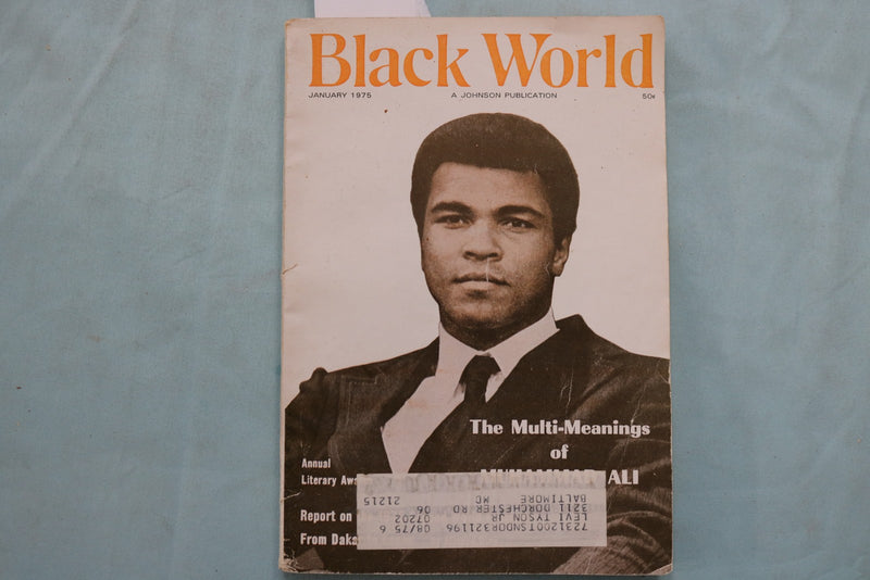 1975 JANUARY BLACK WORLD MAGAZINE - MUHAMMAD ALI COVER, STORY AND PHOTOS- K 3351