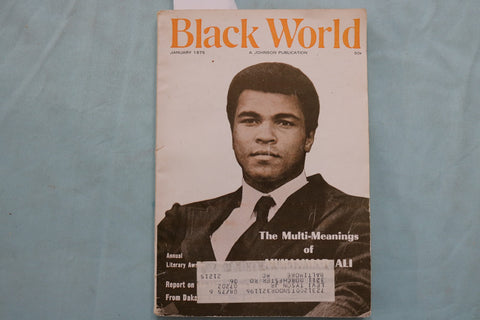 1975 JANUARY BLACK WORLD MAGAZINE - MUHAMMAD ALI COVER, STORY AND PHOTOS- K 3351