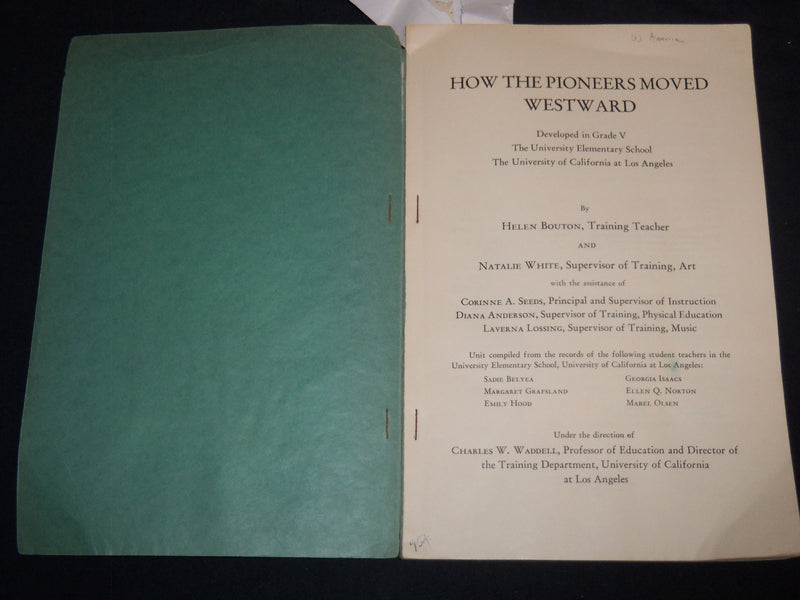 1938 APRIL 1 DEPT. EDUCATION BULLETIN HOW THE PIONEERS MOVED WESTWARD - J 8198
