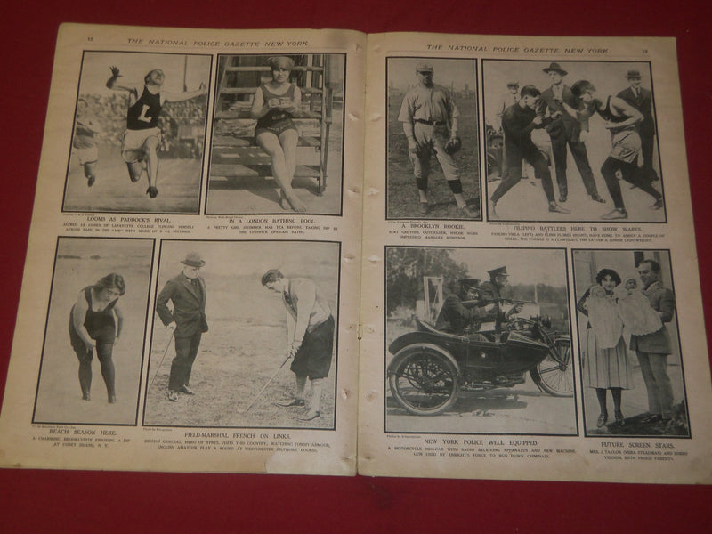 1922 JUNE 10 THE NATIONAL POLICE GAZETTE MAGAZINE - PILLORY - TUNNEY - B 5743