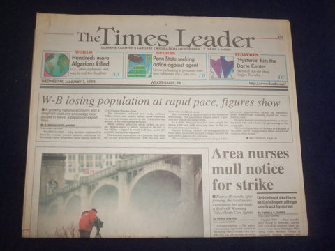 1998 JAN 7 WILKES-BARRE TIMES LEADER - AREA NURSES MULL STRIKE NOTICE - NP 8209
