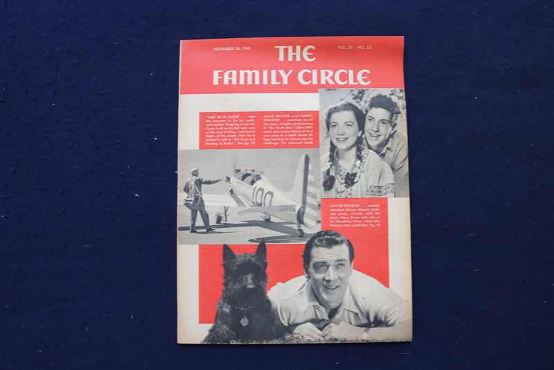 1943 NOV 26 THE FAMILY CIRCLE MAGAZINE - WALTER PIDGEON COVER - E 18251