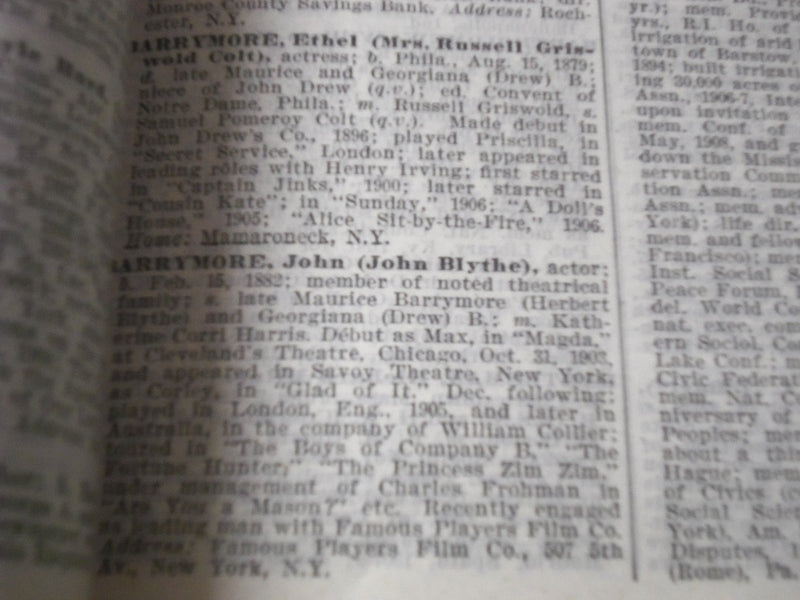 1916-1917 WHO'S WHO IN AMERICA VOLUME NO. 9 - LOAD WITH FAMOUS NAMES - KD 2175