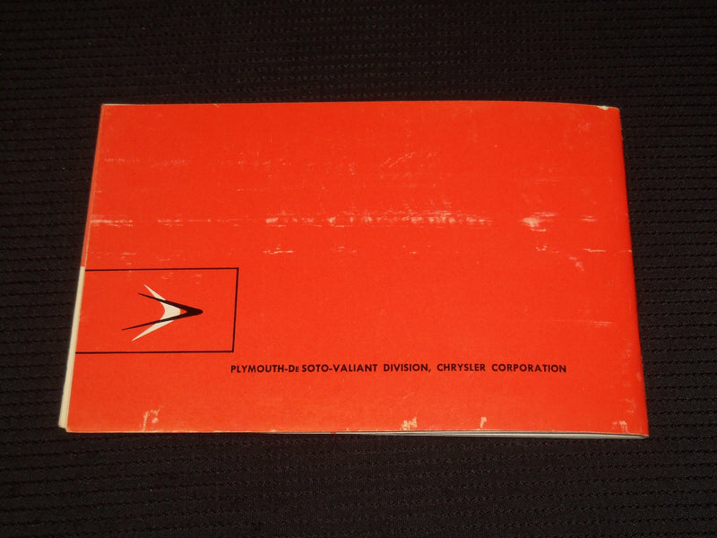 1961 PLYMOUTH OWNER'S MANUAL - SOFTCOVER - J 9881