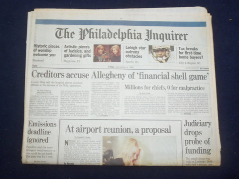 1998 DECEMBER 4 PHILADELPHIA INQUIRER - ALLEGHENY FINANCIAL SHELL GAME - NP 7178