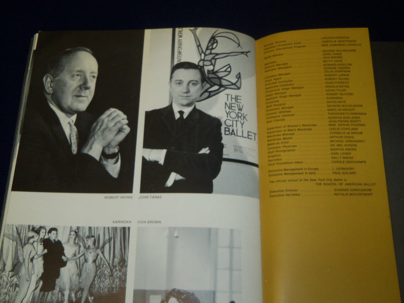 1964-1965 NEW YORK CITY BALLET PROGRAM - LINCOLN CENTER - J 5062